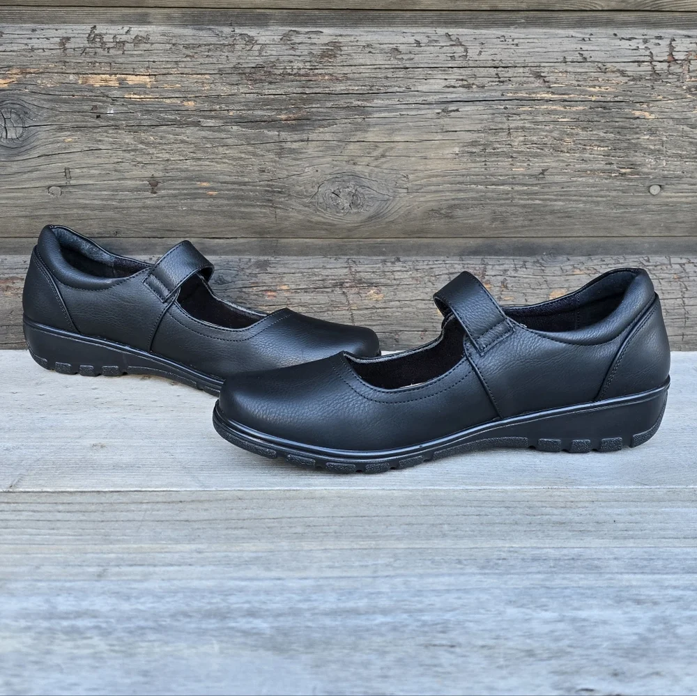 Easy Street NEW Archer Preppy Minimalist Mary Jane Wave Comfort Wedge 9.5M